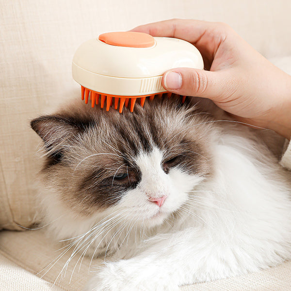 Cepillo de Baño con Vapor para Gatos y Perros - Masaje Automático con Autolimpieza