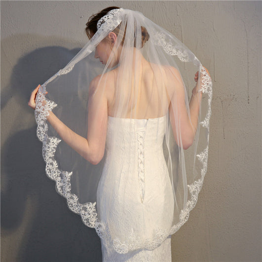Tocado de Novia Encaje Hueso de Res Premium - Accesorios Nupciales Elegantes