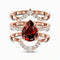 Sterling Plateado Three-tiered Zircon Rose Dorado Ring Rose Dorado