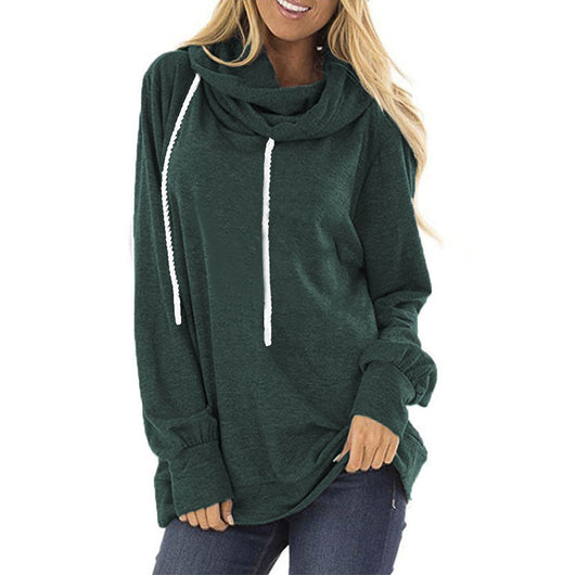 Sudadera con Capucha y Cordones Suelta Casual para Mujer - Image 10