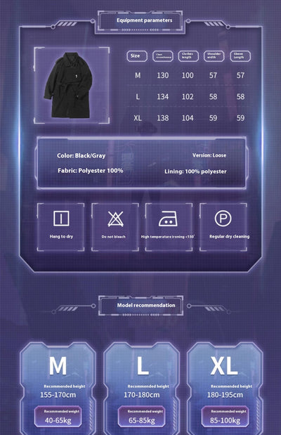 Abrigo Tipo Trench Coat Oblicuo de Solapa Alta para Hombre - Image 6