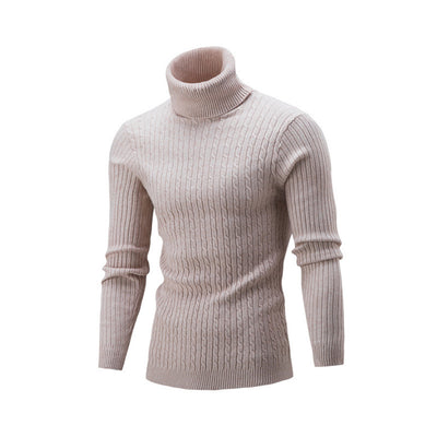 Suéter Cuello Alto Trenzado Hombre - Diseño Liso y Versátil - Image 6