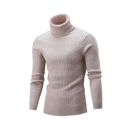 Suéter Cuello Alto Trenzado Hombre - Diseño Liso y Versátil - Image 6