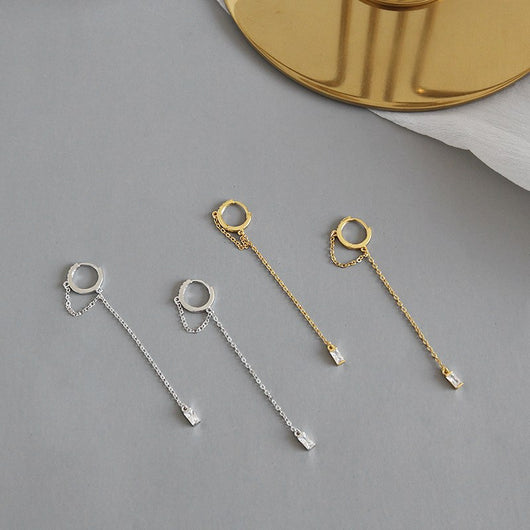 Aretes Largos de Diamantes Micro con Borla de Circonia - Image 4