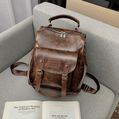 Mochila de Cuero para Mujer - Backpack de Gran Capacidad Elegante para Viajes y Universidad - Image 10