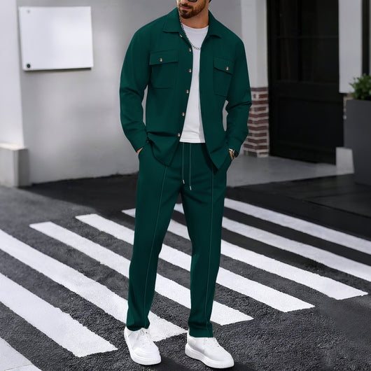 Conjunto de Dos Piezas: Cardigan y Pantalón Acanalado de Manga Larga - Image 5