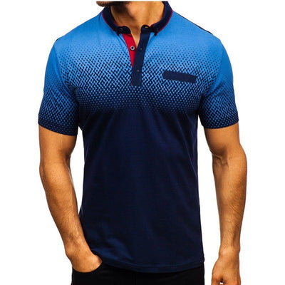 Camiseta Casual Hombre Talla Grande - Diseño Estampado Cuello Solapa Manga Corta - Image 9