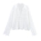 Blusa Elegante con Cuello en V y Bordados para Mujer