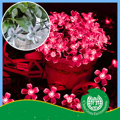 Luces Solares Decorativas 12m 100 LED Flor de Durazno Impermeables - Image 6