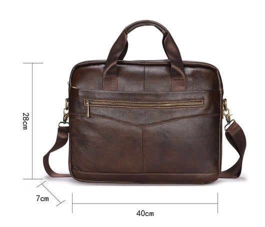 Bolso de Cuero Vacuno Vintage Primera Capa para Hombre - Image 8