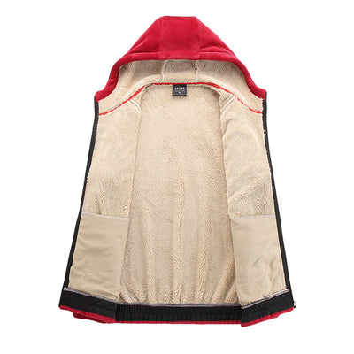 Cardigan con Capucha de Cachemir para Hombre Talla Grande - Abrigo Cálido de Terciopelo de Cordero - Image 13