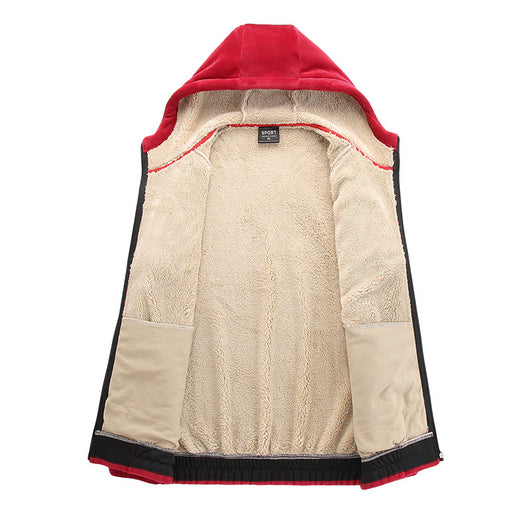 Cardigan con Capucha de Cachemir para Hombre Talla Grande - Abrigo Cálido de Terciopelo de Cordero - Image 13