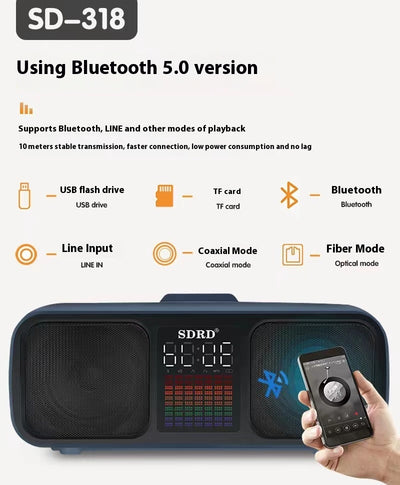 Parlante Bluetooth de Escritorio SD318 con Micrófono Inalámbrico Dual - Image 13
