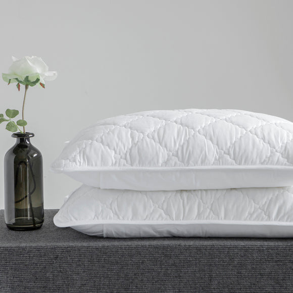 Funda Protectora de Almohada de Algodón Puro Acolchada