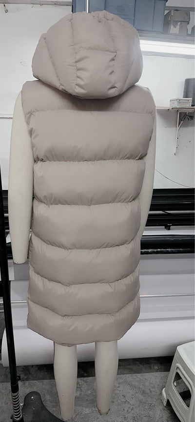 Chaleco Abrigo Mujer Capucha Solapa Única Colores Lisos - Image 19