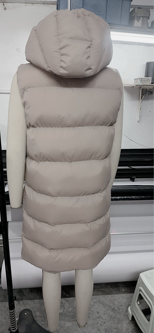 Chaleco Abrigo Mujer Capucha Solapa Única Colores Lisos - Image 19