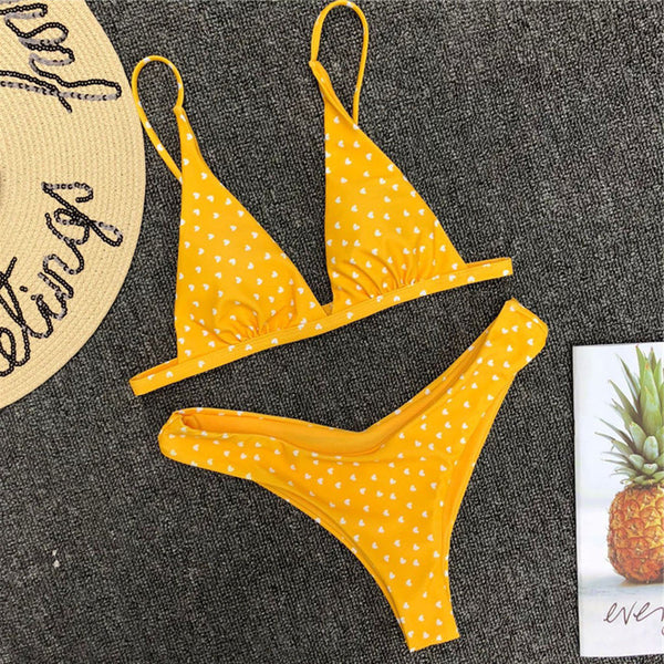 Traje de Baño Retro Estampado con Amor - Bikini Sexy y Moderno - Image 3