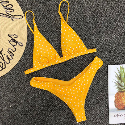 Traje de Baño Retro Estampado con Amor - Bikini Sexy y Moderno - Image 3