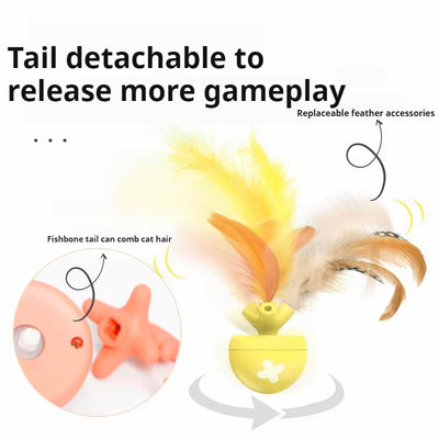 Juguete Interactivo Eléctrico para Gatos - Pelota Rodante USB con Diseño de Espina de Pescado - Image 2