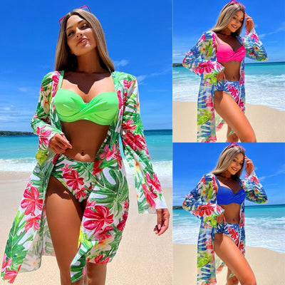 Bikini Dos Piezas Sexy con Blusa de Playa para Mujer - Image 14