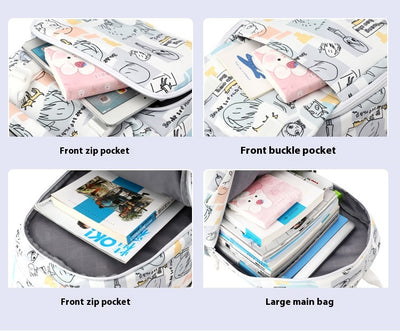 Mochila Escolar Impresa de Gran Capacidad para Estudiantes de Secundaria - Image 9
