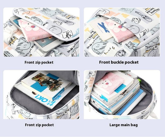 Mochila Escolar Impresa de Gran Capacidad para Estudiantes de Secundaria - Image 9