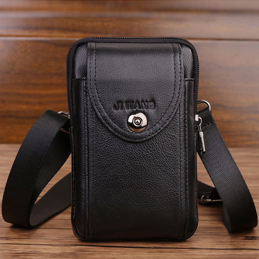 Bolsa Cintura de Cuero Genuino con Mochila Pequeña Multifuncional - Image 5