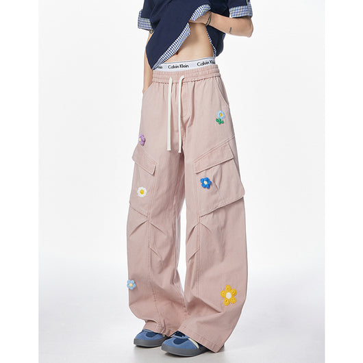 Pantalones de Trabajo Retro Multi-bolsillos Corte Recto Unisex - Image 4