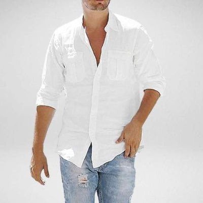 Camisa Urbana de Manga Larga con Solapa para Hombre - Image 7