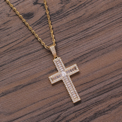 Dije Cruz de Cobre con Circonita Incrustada - Collar de Fe - Image 5
