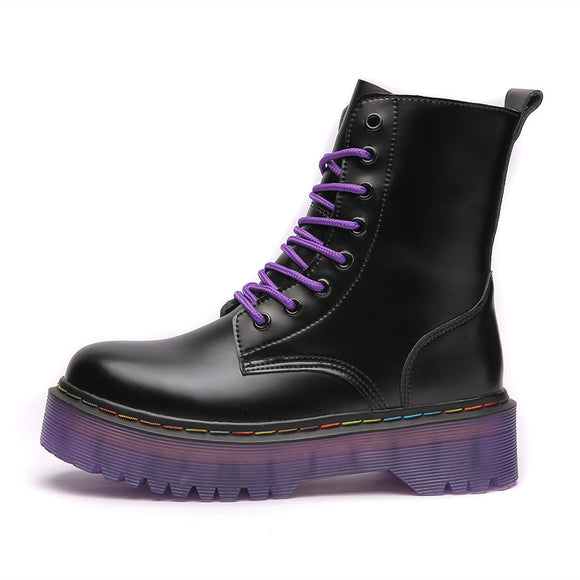 Zapatos Casuales Tipo Bota de Cuero Genuino - Talla Grande