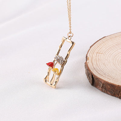 Collar Seta Mujer Personalidad Diamante Efecto Óleo Cadena Clavícula Moda Tendencia - Image 11