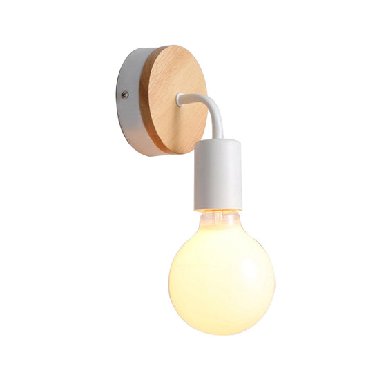 Lámpara de Pared Minimalista en Madera Maciza y Hierro para Dormitorio - Image 4