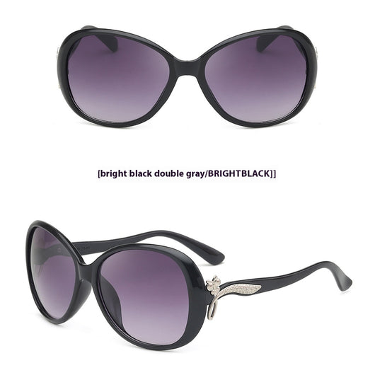 Brown oversized butterfly sunglasses with gradient lenses and a silver-tone floral accent on the temple. - Image 8