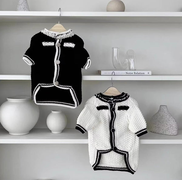Suéter para Perro Estilo Coreano con Cuello de Perlas