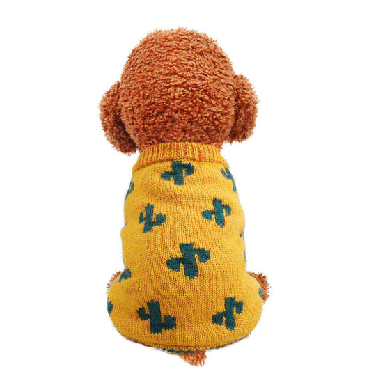 Suéter Cálido para Perros y Gatos con Diseño de Cactus y Cúrcuma - Image 4