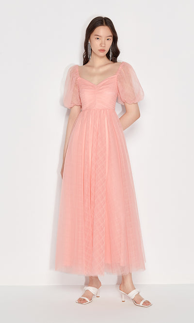 Vestido Cuadros con Mangas Voluminosas y Cuello Clásico - Image 20