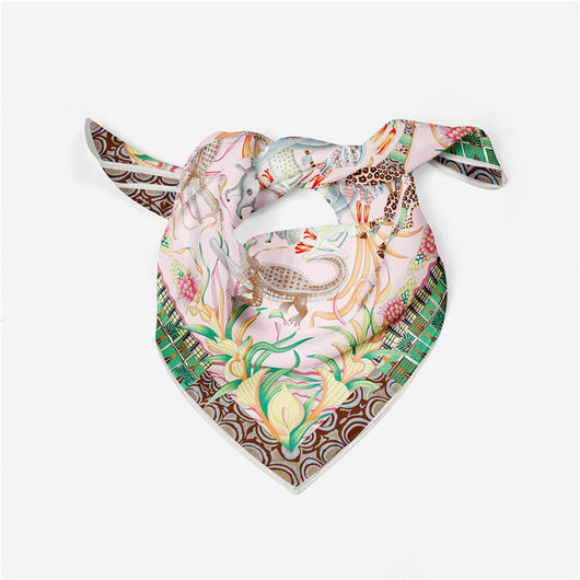 Pañuelo de Seda Estampado Cuadrado para Mujer - Image 7
