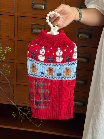 Suéter Navideño para Mascotas - Diseño Muñeco de Nieve y Jengibre - Image 6