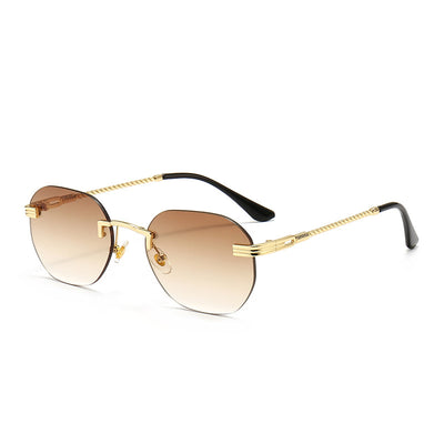 Gafas de Sol Cuadradas Sin Marco para Mujer con Lentes Marinos - Image 16