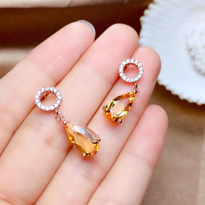 Aretes de Citrino Cristal Transparente - Brillo Natural y Color Radiante - Image 6
