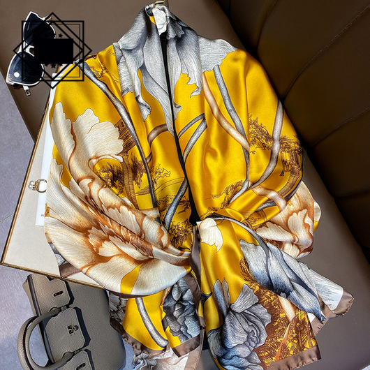 Foulard Ligero de Seda para Mujer - Bufanda Larga Elegante de Verano - Image 21