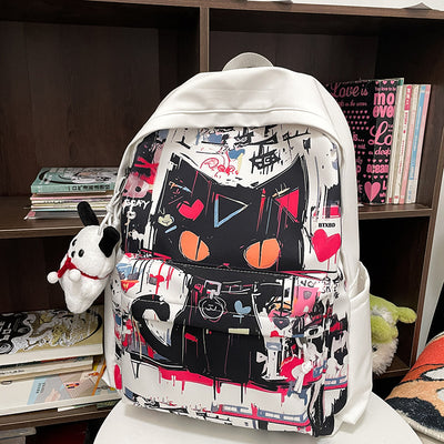Mochila para Chicas Estilo Harajuku con Graffiti Personalizado, Simple y Versátil - Image 9