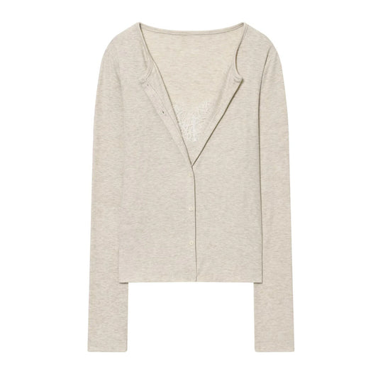 Blusa Base Layer Efecto Dos Piezas con Encaje - Image 2