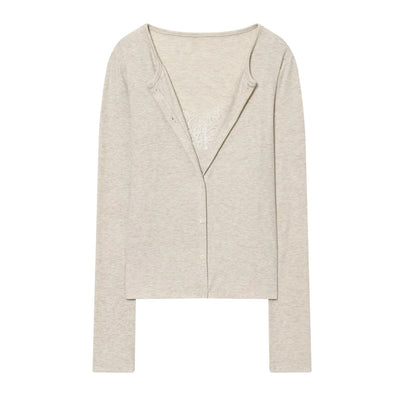 Blusa Base Layer Efecto Dos Piezas con Encaje - Image 2