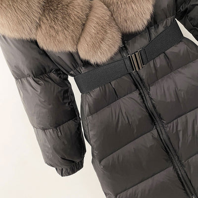 Abrigo Parka Mujer con Capucha Ajustada y Cuello de Zorro Real - Image 24