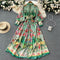 Vestido Camisero Retro Cuello Mao con Mangas Farol - Elegancia Vintage