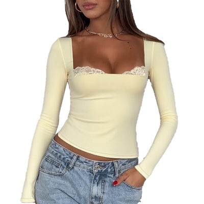 Blusa de Encaje Elegante con Mangas Largas para Mujer - Image 5