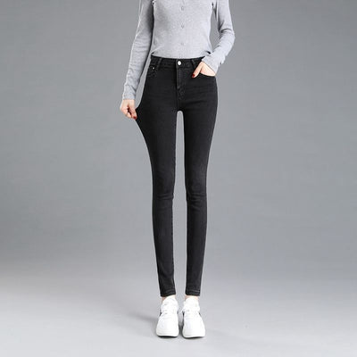 Jeans de Cintura Alta Ajustados para Mujer con Forro de Polar - Image 11