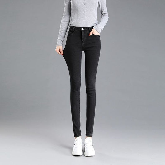 Jeans de Cintura Alta Ajustados para Mujer con Forro de Polar - Image 11